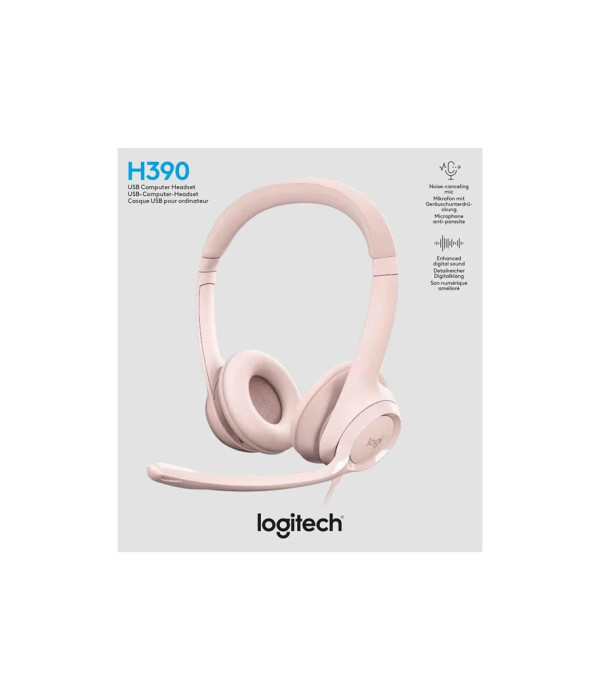 DIADEMA LOGITECH H390 USB ROSADA  981-001280