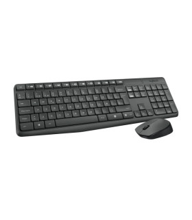 Combo Teclado y Mouse Logitech MK235 Inalámbrico Negro
