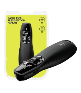 Presentador Inalámbrico Logitech R400 con Puntero Láser Negro