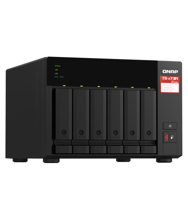 NAS 6 BAHIAS QNAP ISCSI IP-SAN, AMD RYZEN V1000 8GB TS-673A-8G-US