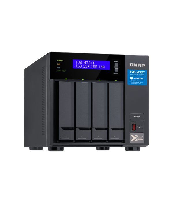 NAS 4 BAHIAS QNAP INTEL CORE I3 4CORE 4GB DDR4 TVS-472XT-I3-4G