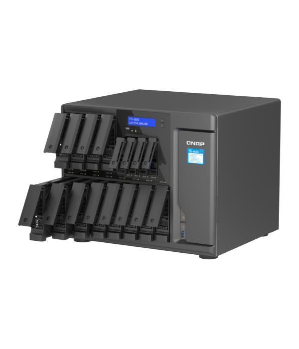 NAS QNAP 16 BAHÍAS ATOM C5125 DE 8 NÚCLEOS/8T 2.8 GHz 8GB TS-1655-8G-US