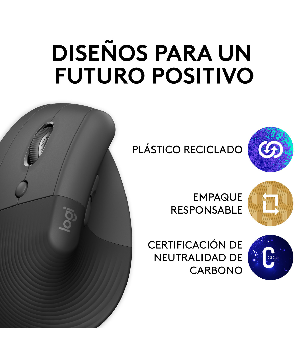Mouse Ergonómico Logitech Lift Vertical Grafito
