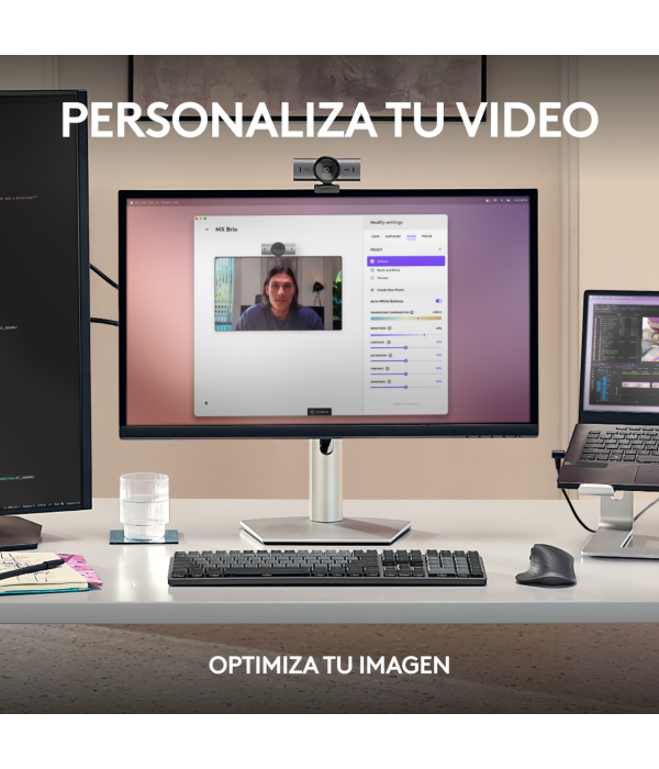 CAMARÁ WEB MX BRIO 705 4K 90° DE CAMPO VISUAL USB C
