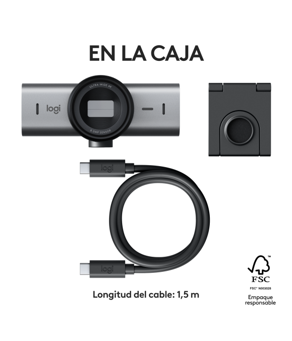 CAMARÁ WEB MX BRIO 705 4K 90° DE CAMPO VISUAL USB C
