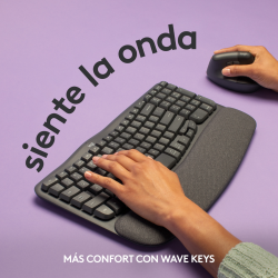 TECLADO LOGITECH WAVE ERGONÓMICO INALÁMBRICO NEGRO 920-012278 2