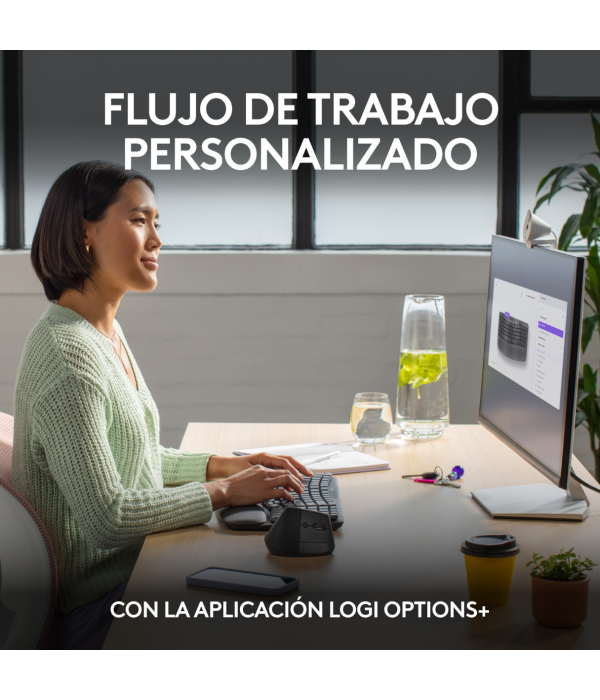 Teclado Logitech Wave Keys Ergonómico Inalámbrico Grafito