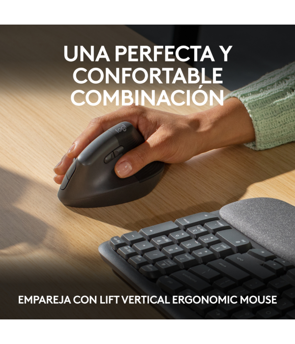 Teclado Logitech Wave Keys Ergonómico Inalámbrico Grafito