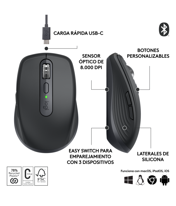 Mouse Logitech MX Anywhere 3 Grafito