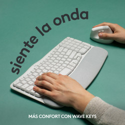 TECLADO LOGITECH WAVE ERGONÓMICO INALÁMBRICO BLANCO 920-012279 2