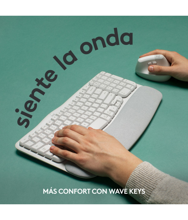 TECLADO LOGITECH WAVE ERGONÓMICO INALÁMBRICO BLANCO 920-012279