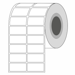 ROLLO DE ETIQUETAS    51 X 25  MMX 3000 UNIDADES POLIPROPILENO BLANCO BRILLANTE.