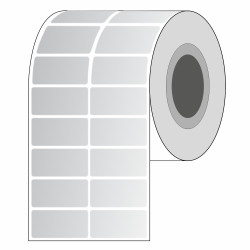 ROLLO DE ETIQUETAS  51 X 25  MMX 2000 UNIDADES POLIESTER PLATA