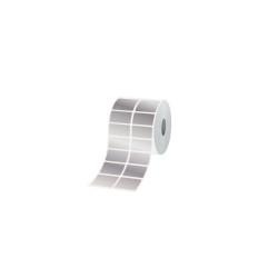 ROLLO DE ETIQUETAS  51 X 25  MMX 2000 UNIDADES POLIESTER PLATA 2