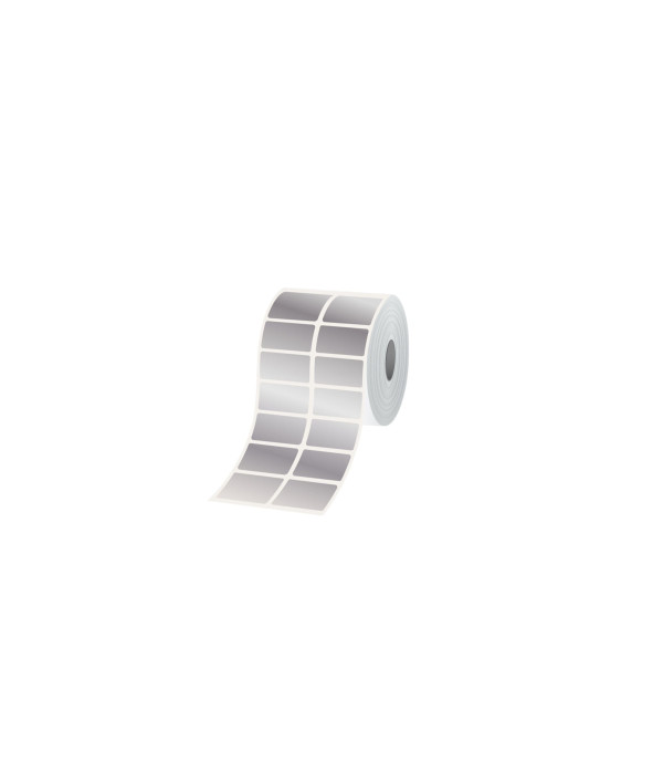ROLLO DE ETIQUETAS  51 X 25  MMX 2000 UNIDADES POLIESTER PLATA