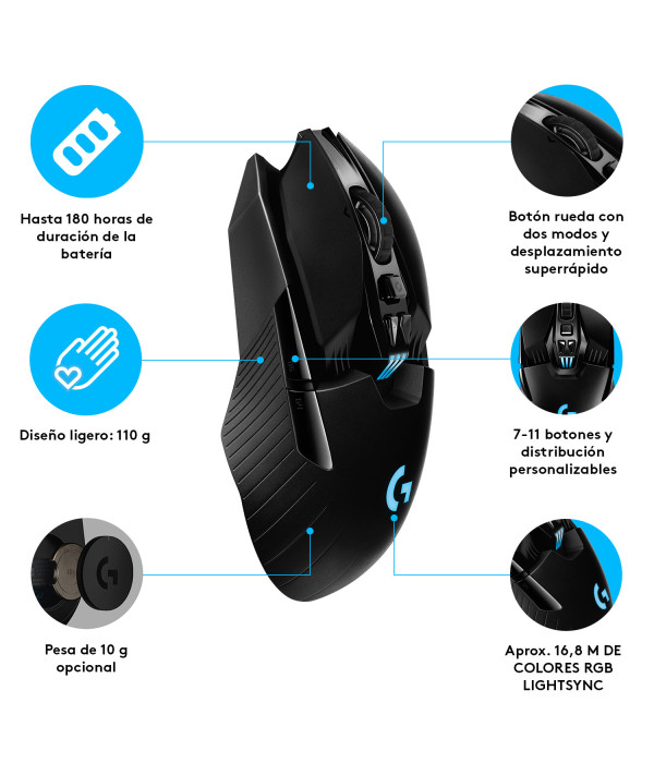 MOUSE LOGITECH G903 LIGHTSPEED PARA GAMING