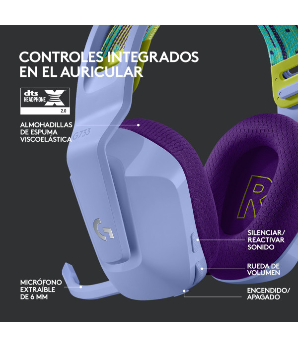 DIADEMA LOGITECH G733 GAMING LIGHTSPEED LILA 981-000889