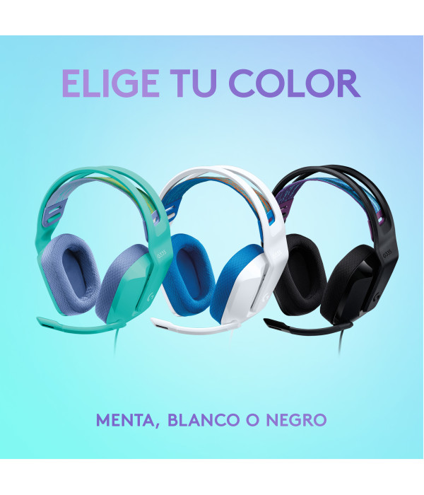 Audífonos Gamer Logitech G335 Alámbricos con Micrófono Menta