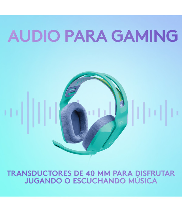 Audífonos Gamer Logitech G335 Alámbricos con Micrófono Menta