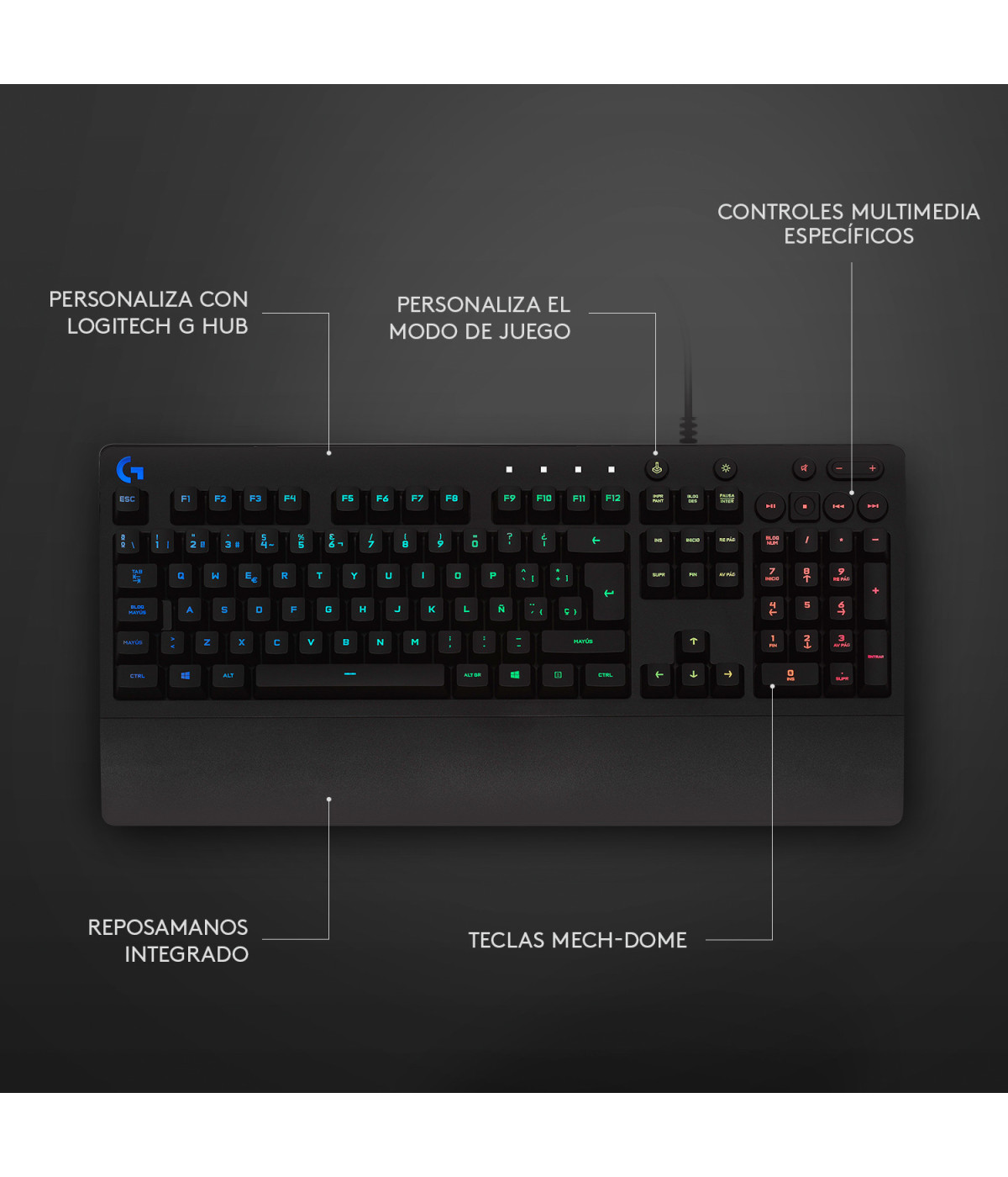 Teclado Gamer Logitech G213 Prodigy RGB Negro