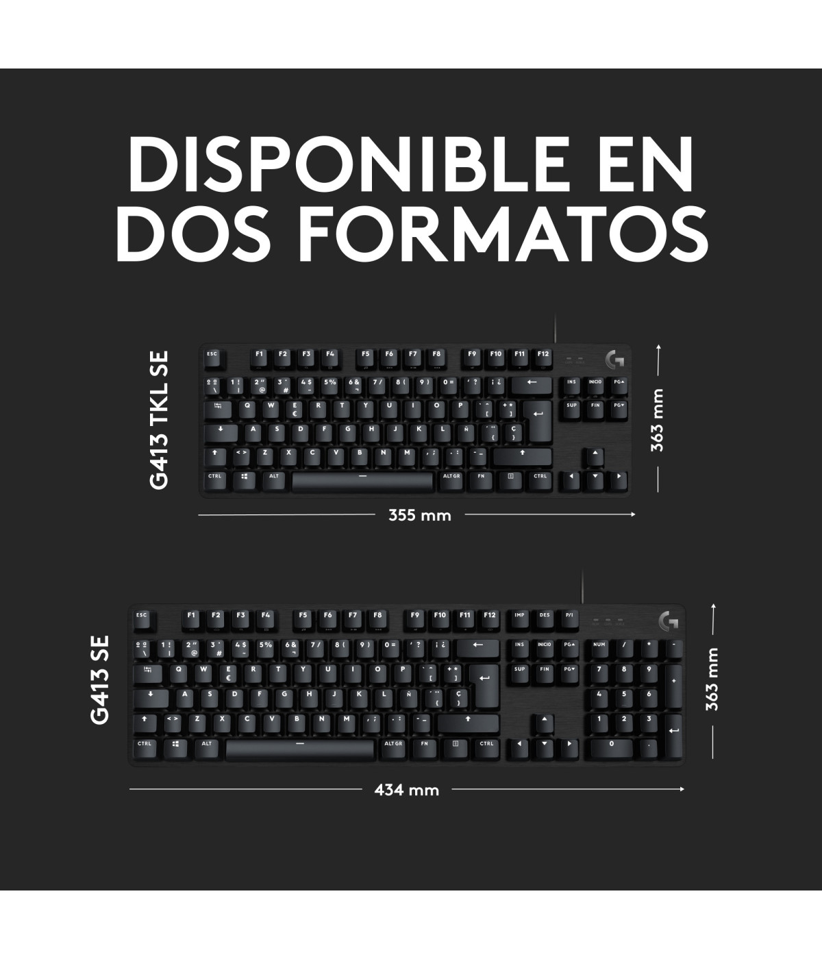 Teclado Gamer Logitech G413 TKL SE Mecánico Negro