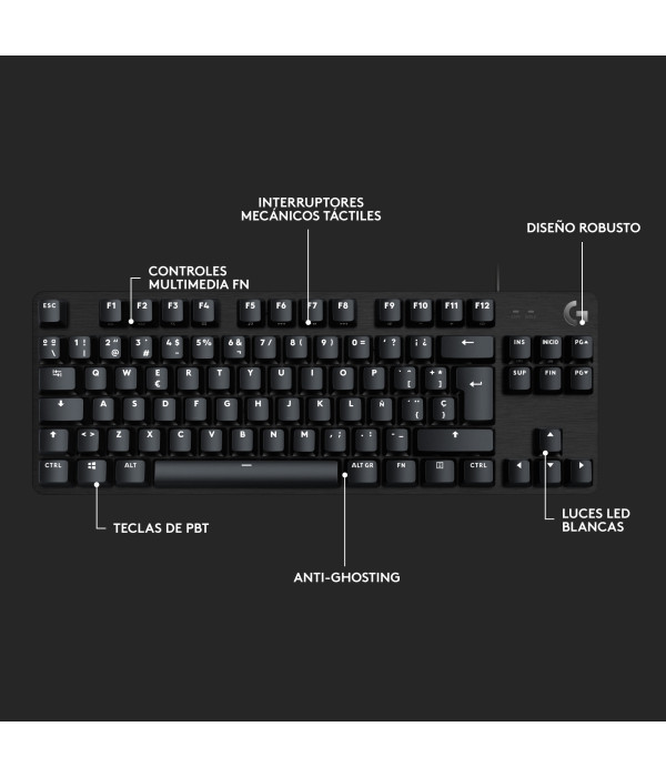 Teclado Gamer Logitech G413 TKL SE Mecánico Negro