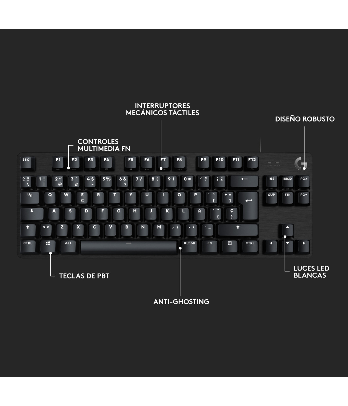Teclado Gamer Logitech G413 TKL SE Mecánico Negro