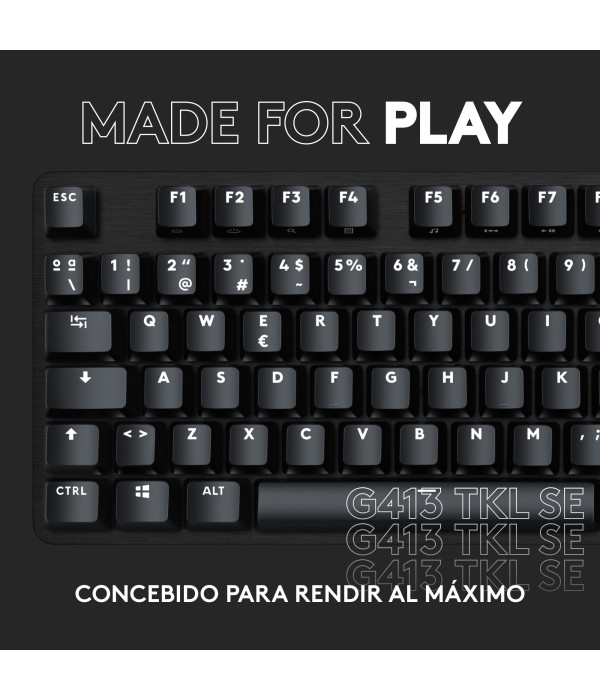 Teclado Gamer Logitech G413 TKL SE Mecánico Negro