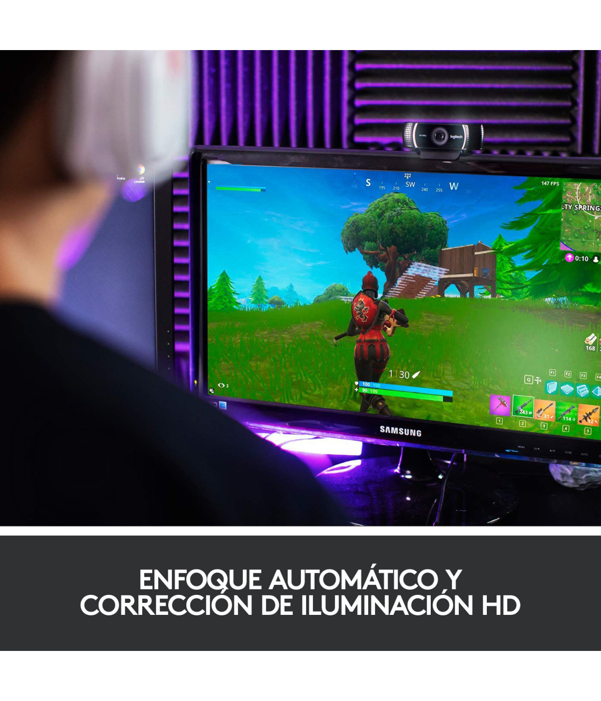 Cámara Web Logitech C922 Pro Stream Full HD 1080p con Trípode