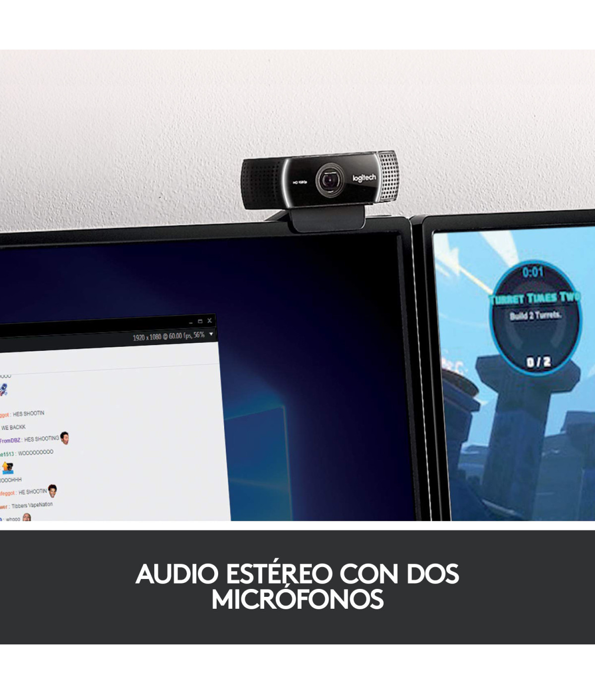 Cámara Web Logitech C922 Pro Stream Full HD 1080p con Trípode