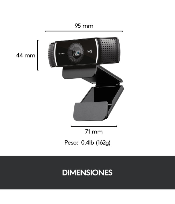 Cámara Web Logitech C922 Pro Stream Full HD 1080p con Trípode