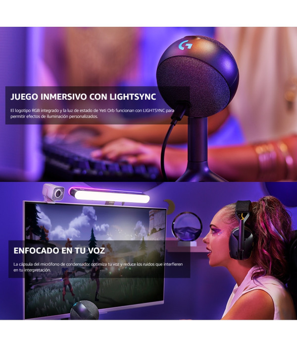 MICROFONO YETI ORB USB CIN CINDENSADOR Y LIGHTSYNC RGB 988-000550