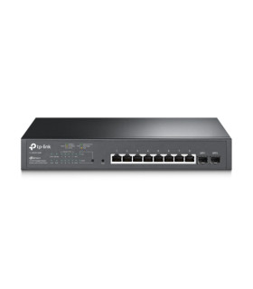 TPLINK | SG2210MP | Switch administrable con 8 puertos Gigabit RJ45 PoE y 2 ranuras SFP, todos los puertos RJ45 admiten el