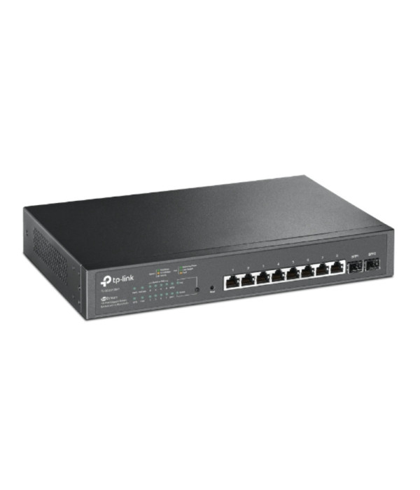 TPLINK | SG2210MP | Switch administrable con 8 puertos Gigabit RJ45 PoE y 2 ranuras SFP, todos los puertos RJ45 admiten el