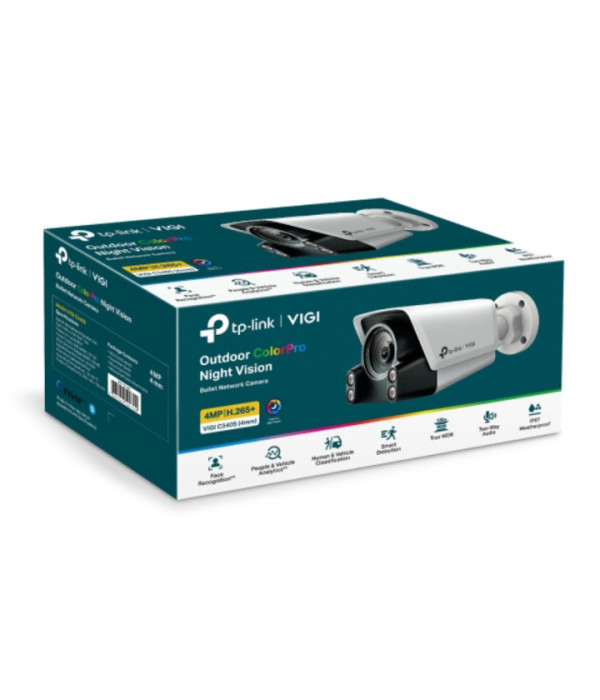 TPLINK | VIGI C340S(4mm) | Cámara de red tipo bala ColorPro de visión nocturna para exteriores de 4