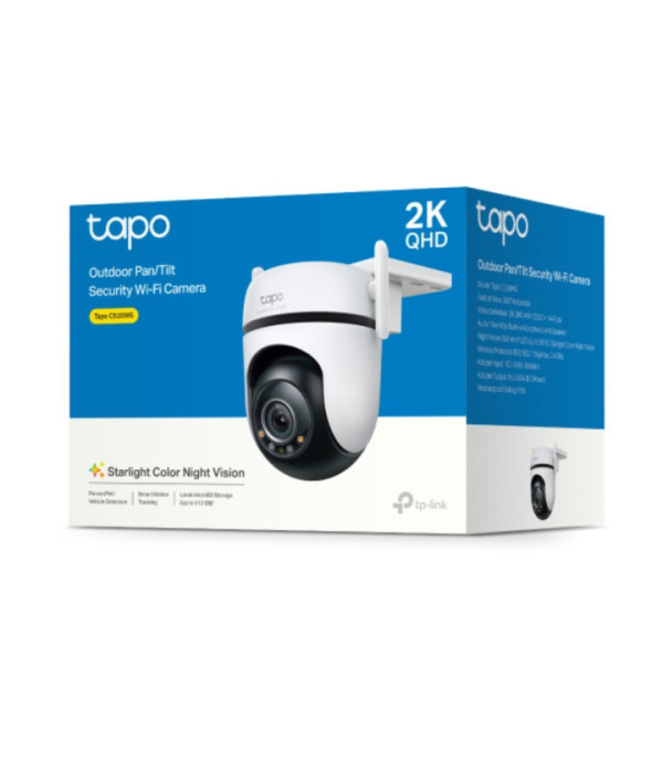 TPLINK | Tapo C520WS | Cámara TAPO TPLINK de Vigilancia Wi-Fi para Exteriores con Visión Nocturna a Color y Detección IA