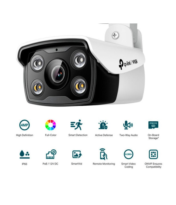 TPLINK | VIGI C340(4mm) | Cámara IP Bala de 4MP 4mm para Exteriores a Full