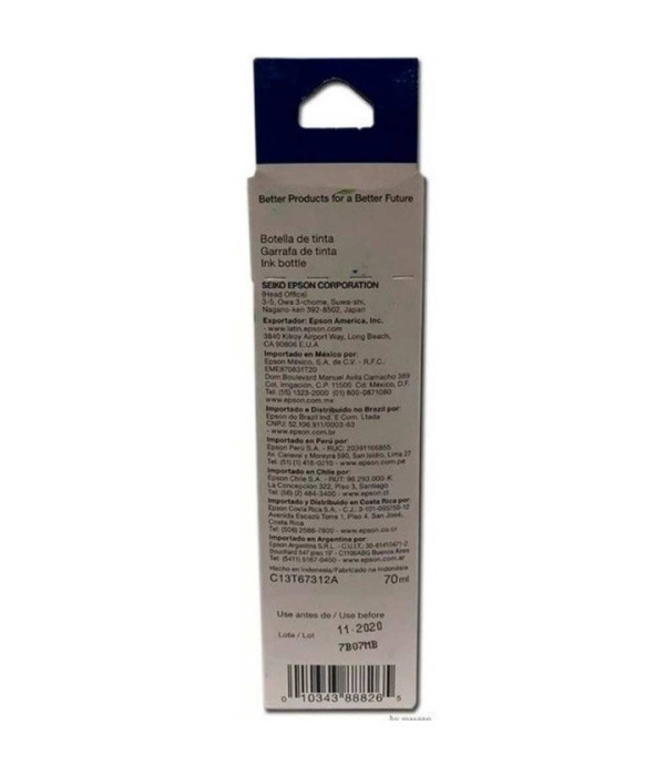 EPSON | C13T67312A | Botella Epson T673120-AL - Ecotank