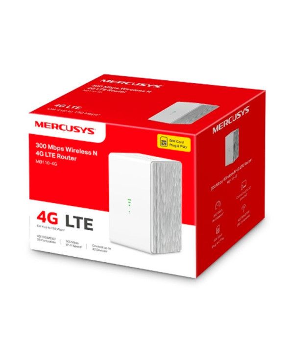 TPLINK | MB110-4G | Router Mercusys Inalámbrico 4G LTE de 300