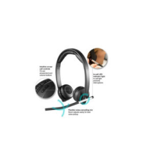 LOGITECH | 981-000516 | Diadema logitech H820e biaural inalámbrico, receptor USB, compatible Win-Mac, controles integrados, 2