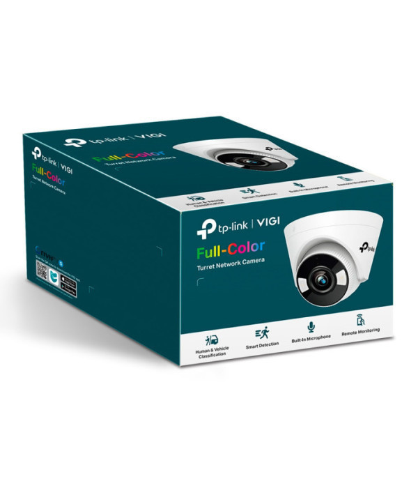 TPLINK | VIGI C440(4mm) | Cámara IP VIGI Torreta 4MP a Full Color. Lente Fijo 4 mm, Micrófono, Parlante y ranura de Micro SD.