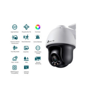 TPLINK | VIGI C540(4mm) | Cámara IP VIGI de 4MP, Full Color, con Función de Paneo/inclinación. Lente Fijo 4 mm, Micrófono, 2