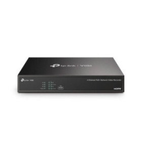 TPLINK | VIGI NVR1004H-4P | Grabador VIGI NVR PoE de 4 Canales.resolución hasta de 8MP, Capacidad de Decodificación/4-canales