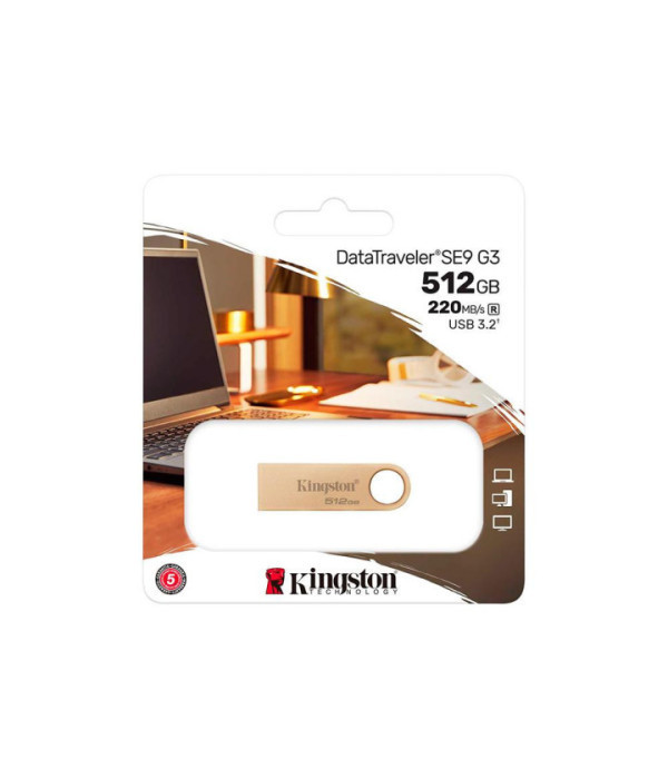 KINGSTON | DTSE9G3/512GB | Memoria USB 512GB 220MB/s Metalica USB 3.2 Gen 1 DataTraveler SE9