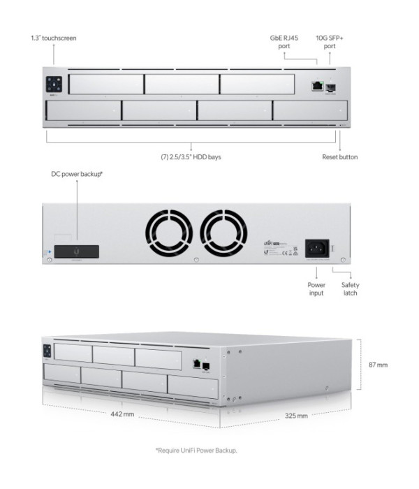 UNVR-Pro NVR Pro UniFi Protect — Grabador con RAID y 7 HDD
