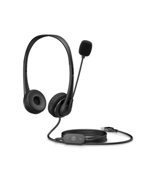MPS | 428H5AAABL | Diadema HP G2 USB On-Ear Negra conexión USB,Micrófono flexible con sistema de bloqueo ruido de