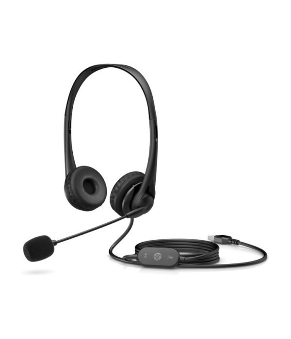 MPS | 428H5AAABL | Diadema HP G2 USB On-Ear Negra conexión USB,Micrófono flexible con sistema de bloqueo ruido de