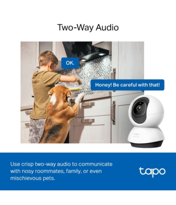 TPLINK | TC72 | Cámara TPLINK de Vigilancia Wi-Fi de 360 Grados con Vista 2K 4MP y Detección IA