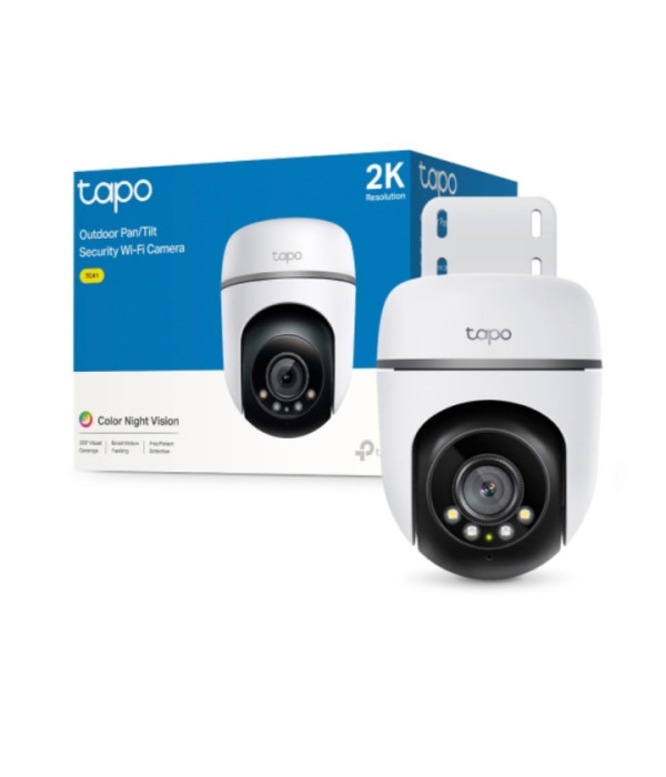 TPLINK | TC41 | Cámara TPLINK de Vigilancia Wi-Fi de 360 Grados para Exteriores con Vista 2K y Detección