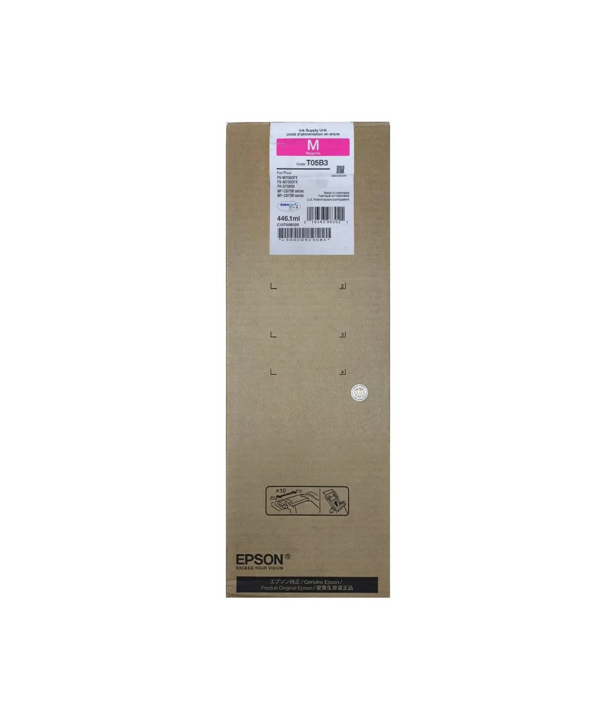 EPSON | C13T05B320 | Bolsa de Tinta Epson Magenta T05B320 para WorkForce Pro C878R (Extra alta capacidad) (50.000